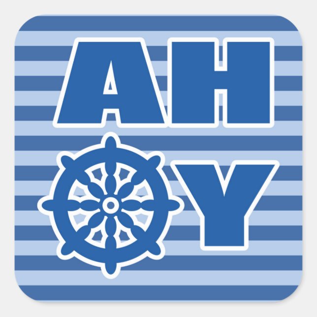 Ahoy Nursery Poster Square Sticker (Front)