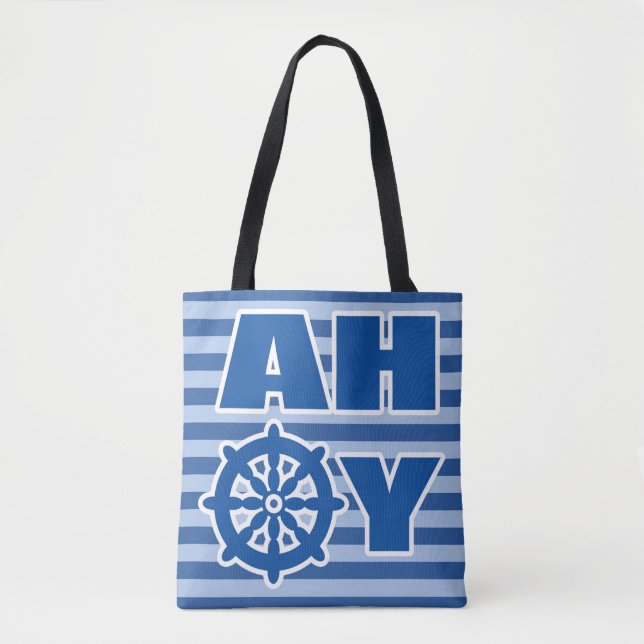 Ahoy Nursery Poster Tote Bag (Front)