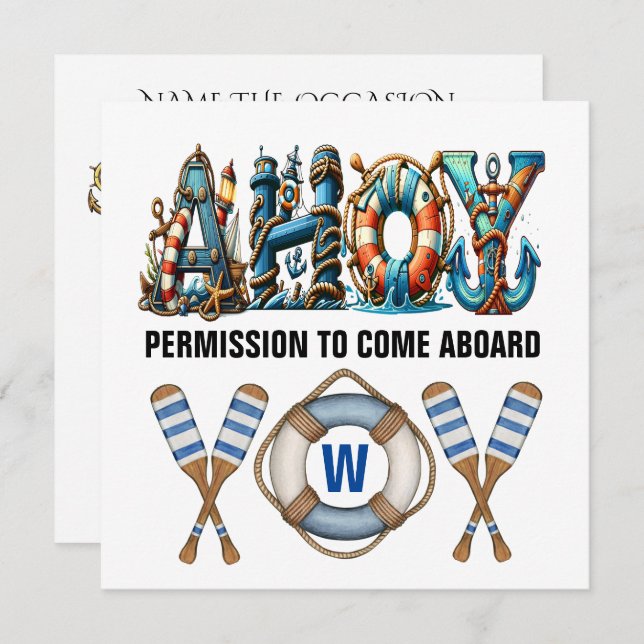 AHOY PERMISSION TO BOARD  INVITATION (Front/Back)