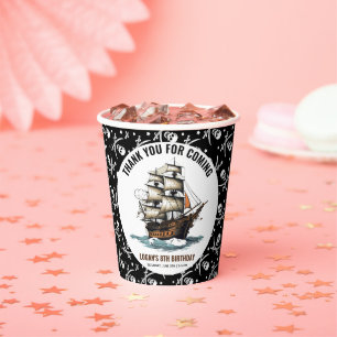 Ahoy! Pirate Ship 8th Birthday Paper Cups