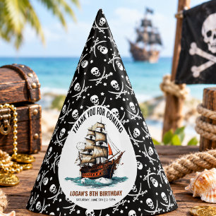 Ahoy! Pirate Ship 8th Birthday Party Hat