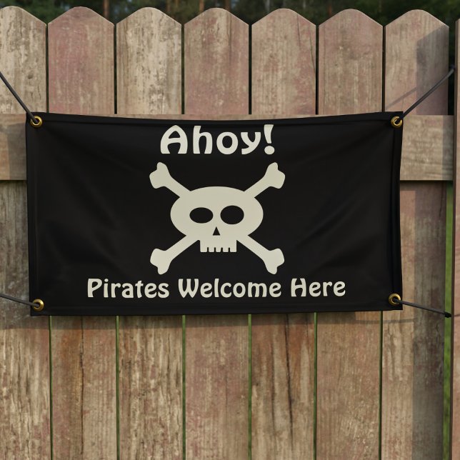 Ahoy! Pirates Welcome Here Banner (Ahoy! Pirates welcome here!)