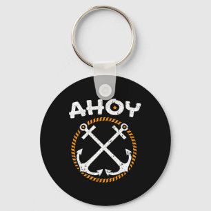 Ahoy Ship Captain Seafarer Nautical Sailor Boating Key Ring