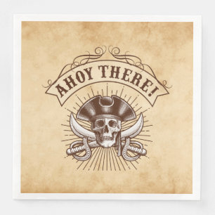 Ahoy There Pirate Birthday Napkin