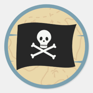 Ahoy There! Pirate Boy Birthday Party Classic Round Sticker