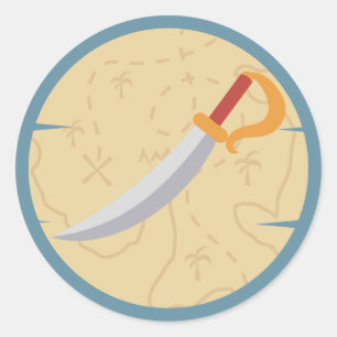 Ahoy There! Pirate Boy Birthday Party Classic Round Sticker