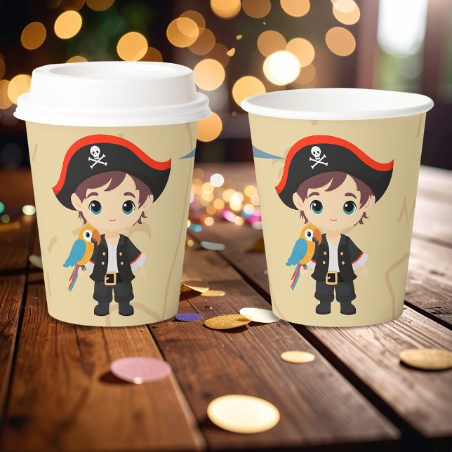 Ahoy There! Pirate Boy Birthday Party Paper Cups (Creator Uploaded)
