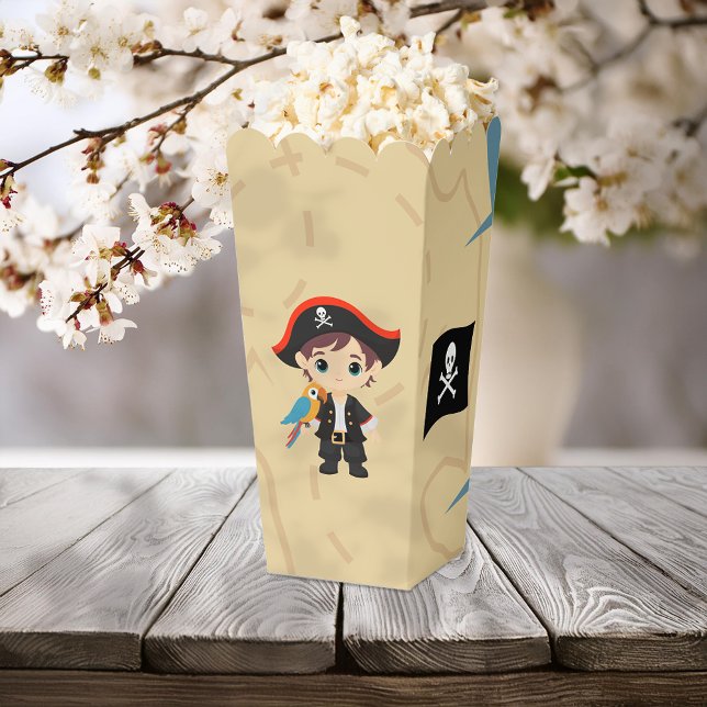 Ahoy There! Pirate Boy Birthday Party Popcorn Box (Creator Uploaded)
