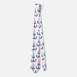 Ahoy Vintage Anchor pattern. Tie
