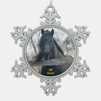 AHT Horse Rescue Goliath Snowflake Pewter Christmas Ornament
