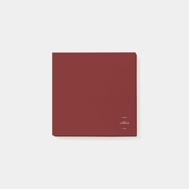 Ahua Original Logo Burgundy  Post-it Notes (Front)