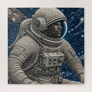 Ai Art Astronaut in Space Jigsaw Puzzle