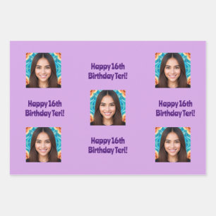 AI Art Birthday Photo Wrapping Paper