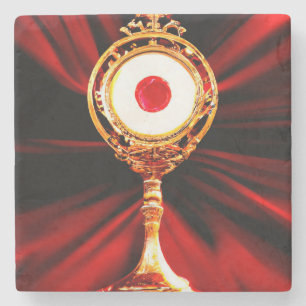 AI Art of A Eucharistic Miracle Stone Coaster