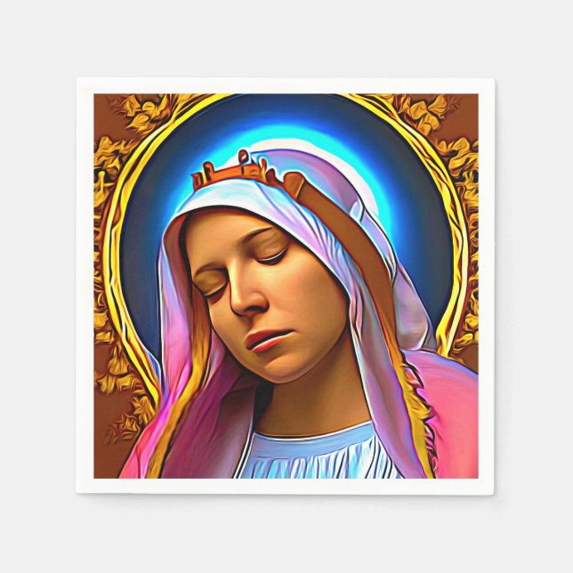 AI Art of The Blessed Virgin Mary Napkin (Front)