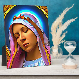 AI Art of The Blessed Virgin Mary Plaque