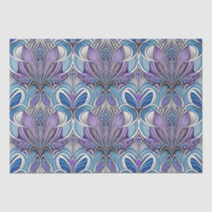 AI Art Silver Blue Lavender Turquoise Tissue Paper