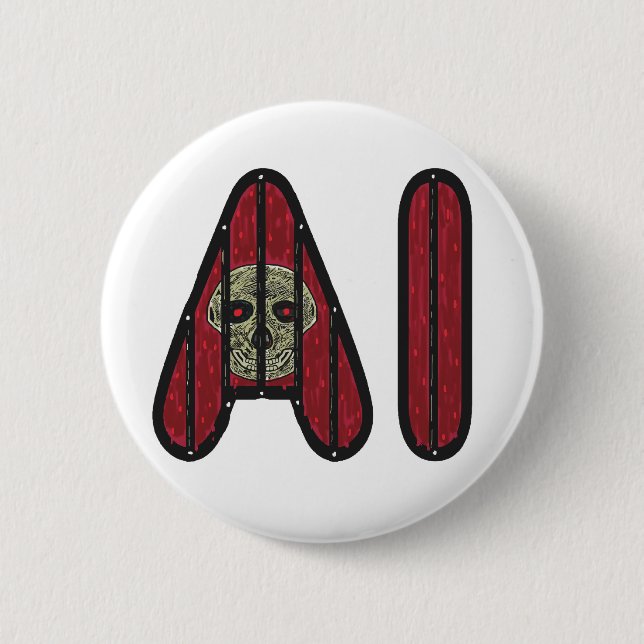 AI Artificial Intelligence 6 Cm Round Badge (Front)