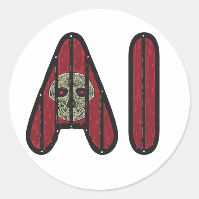 AI Artificial Intelligence Classic Round Sticker (Front)