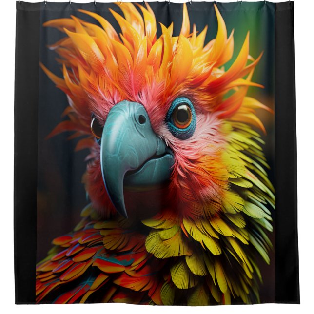 Ai Bird Shower Curtain (Front)