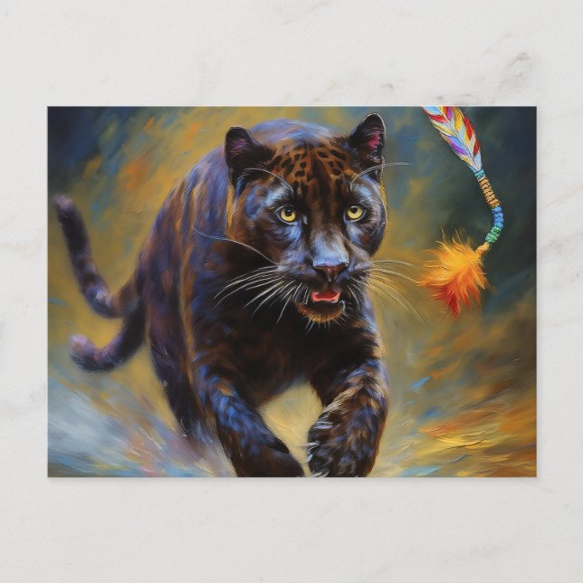 AI black panther cat Postcard (Front)