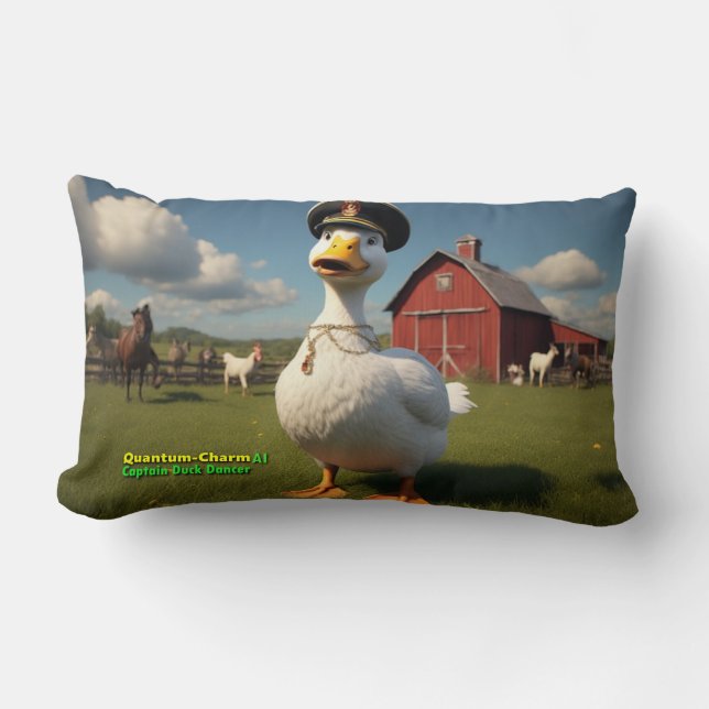 AI Captain Duck Dancer 01 Throw Pillow (Front)