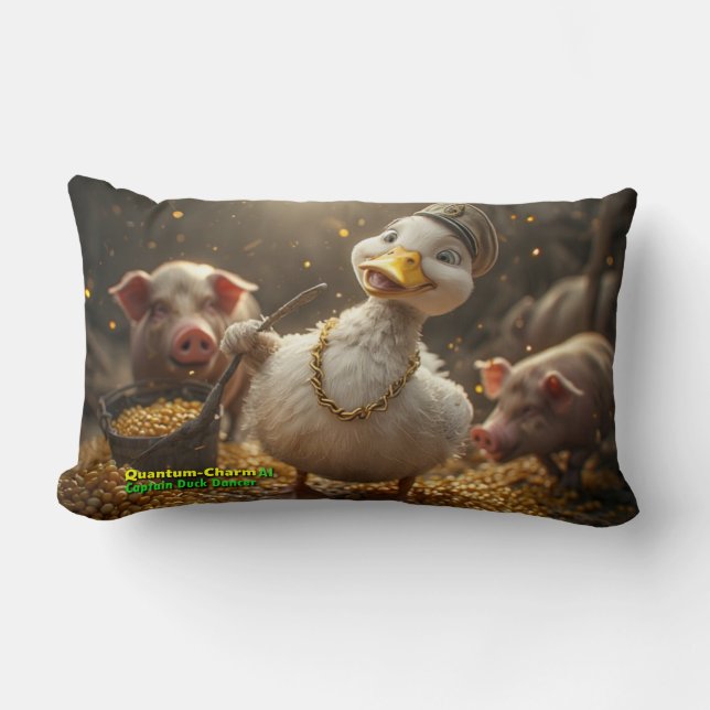 AI Captain Duck Dancer 02 Throw Pillow (Front)
