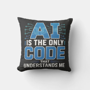 AI Code Graphic – Tech Innovation Design Cushion