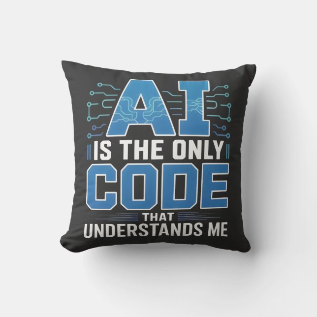 AI Code Graphic – Tech Innovation Design Cushion (Front)