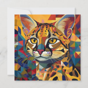 AI Cubism Cat Holiday Card