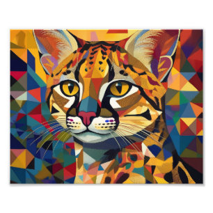 AI Cubism Cat Photo Print