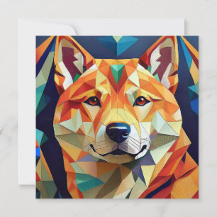 AI Cubism Dog Holiday Card