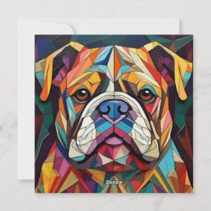AI Cubism Dog Holiday Card