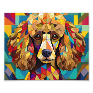 AI Cubism Dog Photo Print