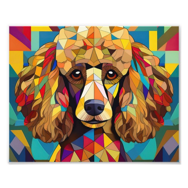 AI Cubism Dog Photo Print (Front)