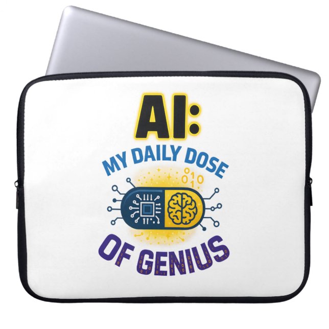 AI Daily Genius – Smart Dose of Intelligence Laptop Sleeve (Front)