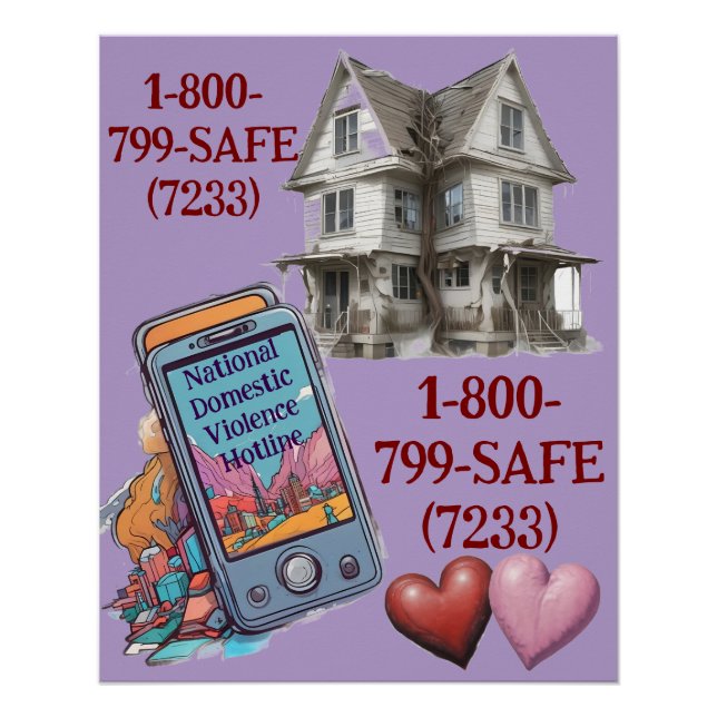 AI Downloadable Domestic Violence Hotline Poster (Front)