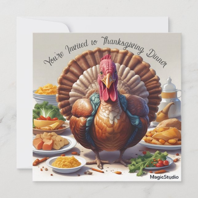AI Downloadable Thanksgiving Dinner Card (Front)