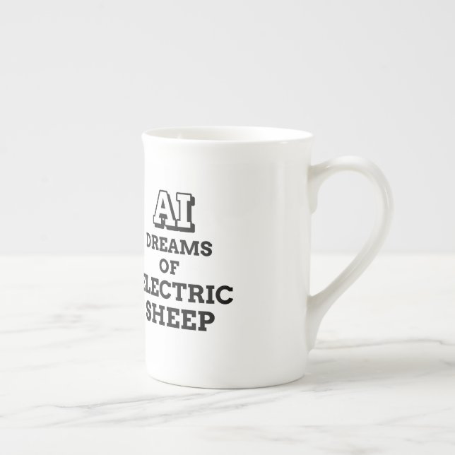 AI dreams of electric sheep Bone China Mug (Right)