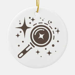 AI emblem Twinkle stars, beacon of the digital age Ceramic Tree Decoration