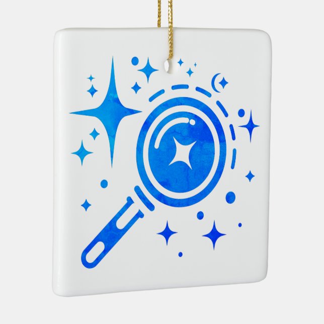 AI emblem Twinkle stars, beacon of the digital era Ceramic Ornament (Right)