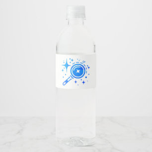 AI emblem Twinkle stars, beacon of the digital era Water Bottle Label