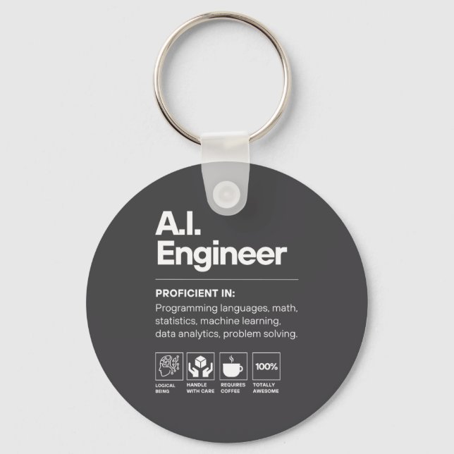 Ai Engineer Funny  Key Ring (Front)