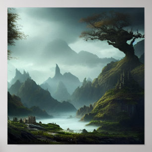 AI Fantasy Landscape #02 Poster