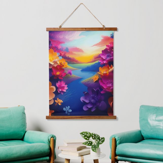 Ai Flower Design Hanging Tapestry (Living Room)