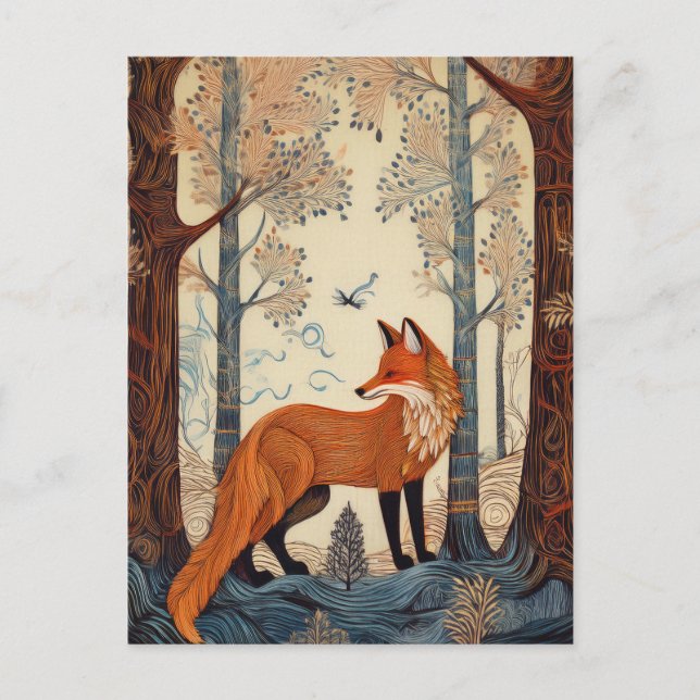 AI Forest Fox Postcard (Front)