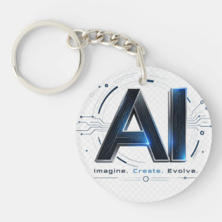 AI Future Logo: Imagine. Create. Evolve Key Ring