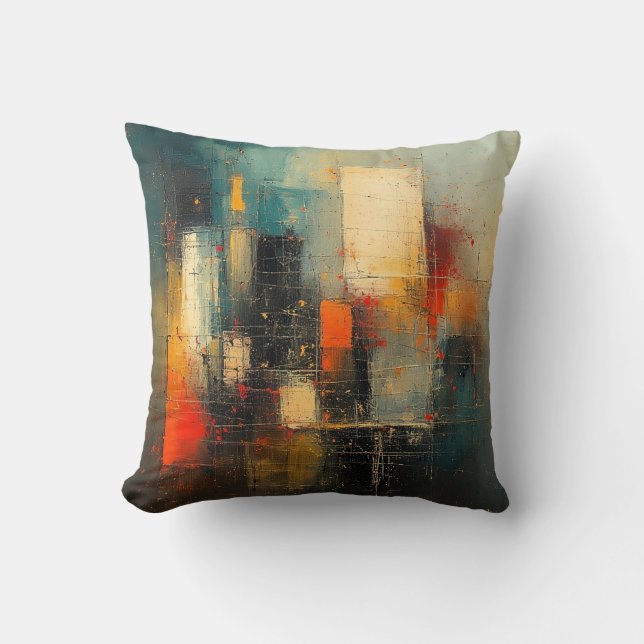Ai generated abstract and resilient city cushion (Front)