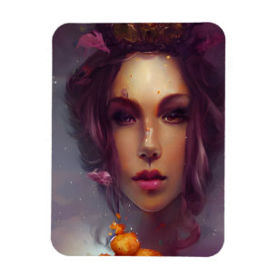 AI generated art of a goddess with tater tots Magnet