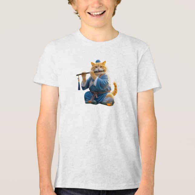 AI-Generated Cat Illustration – Cool & Artistic  Tri-Blend Shirt (Front)